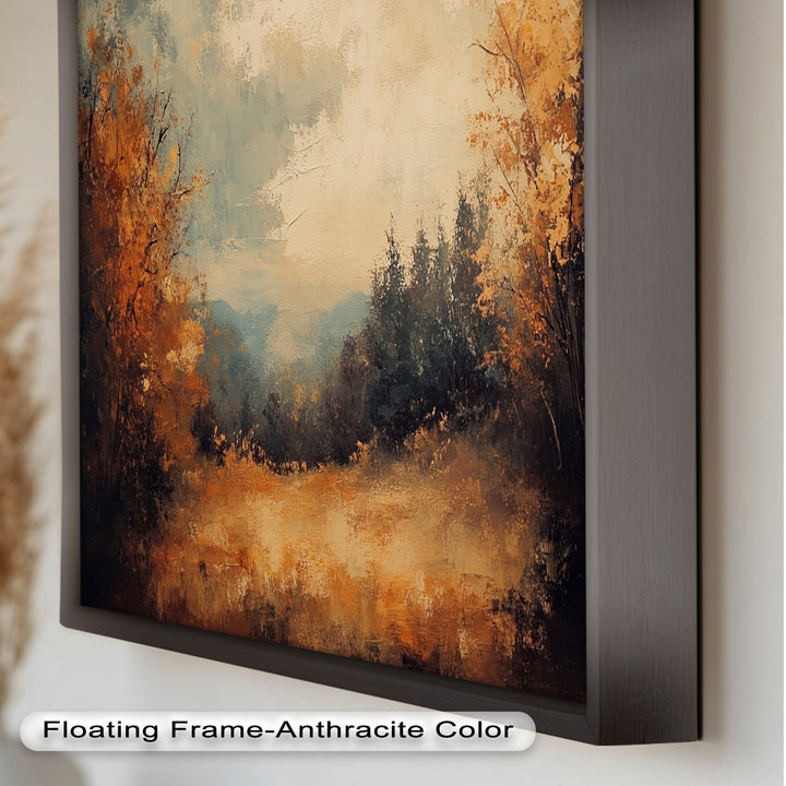 Herbstliche Waldlandschaft – Gerahmtes Ölgemälde
