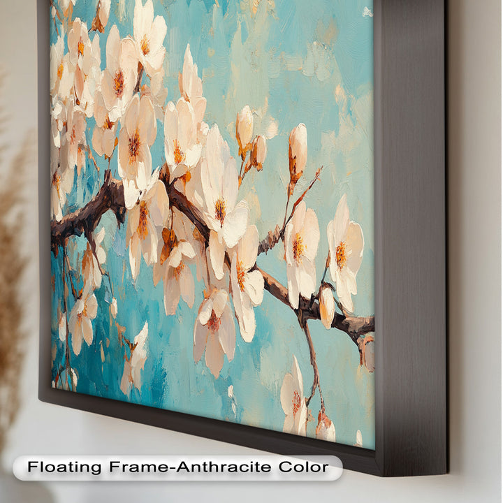 White Cherry Blossoms Wall Art – Floral Oil Painting