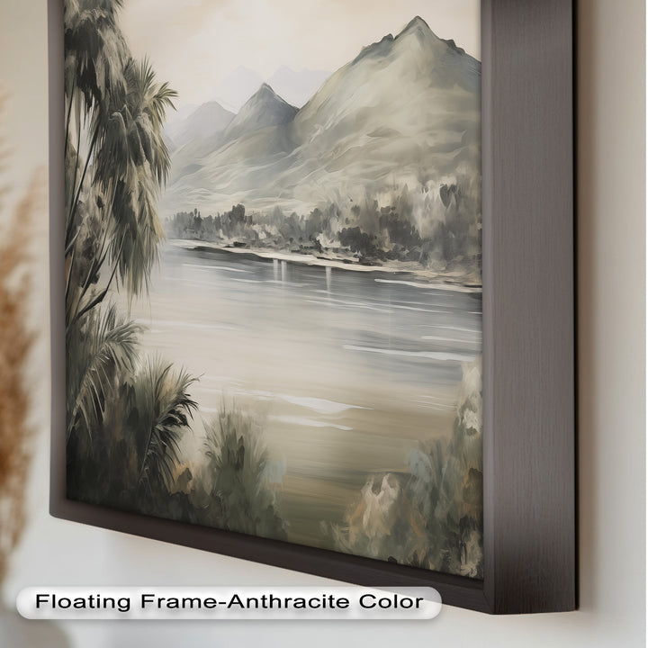 Tropische Flusslandschaft Wandkunst – Naturölgemälde