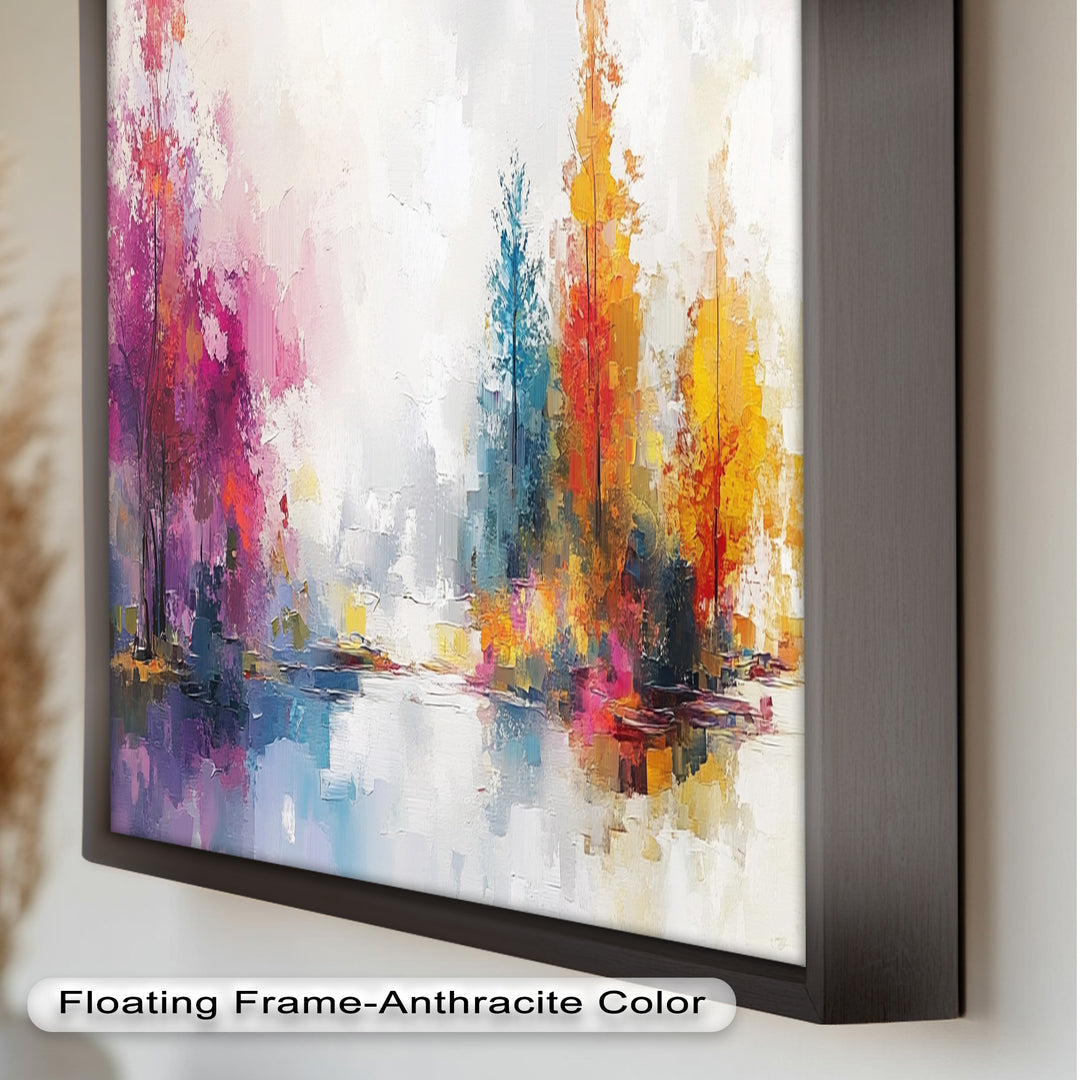 Brush Stroke Abstract Modern Art – Framed Contemporary Oil Painting