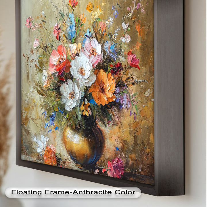 Radiant Bloom – Colorful Floral Oil Painting