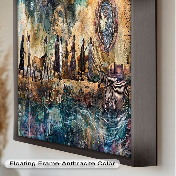 Echoes of Migration – Symbolic Journey Through Time Oil Painting