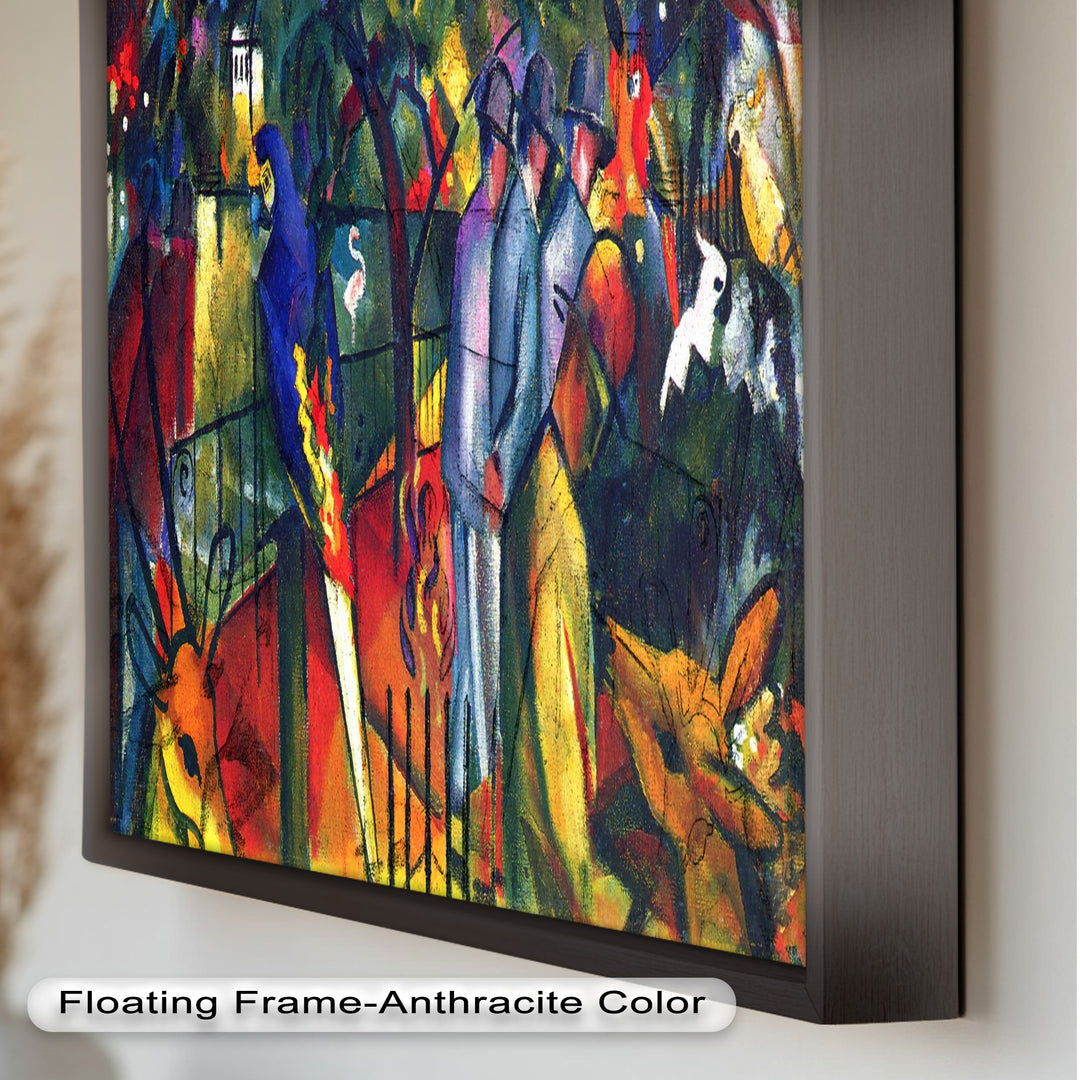 Tropical Garden with Parrots and Men – Modern Oil Painting