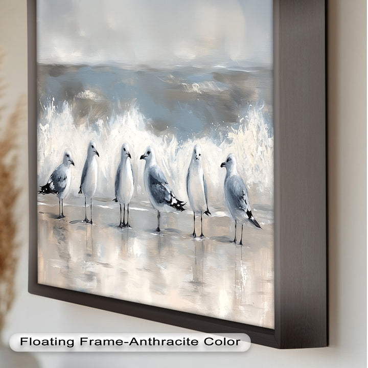 Seagulls and Surf – Bird Oil Painting
