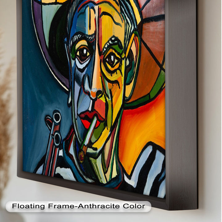 Rebel's Gaze – Bold Cubist Portrait Picasso Oil Painting