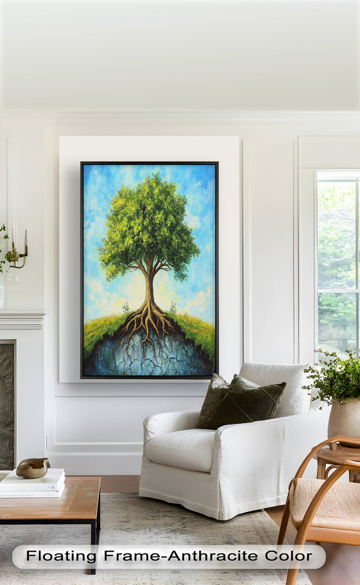 Firmly Planted – Tree of Faith with Roots Oil Painting