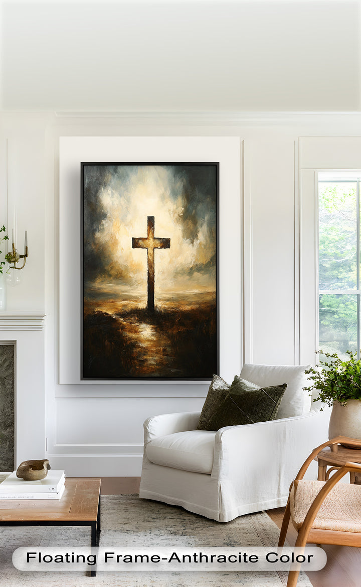 Licht der Erlösung – Christliches Kreuz Ölgemälde