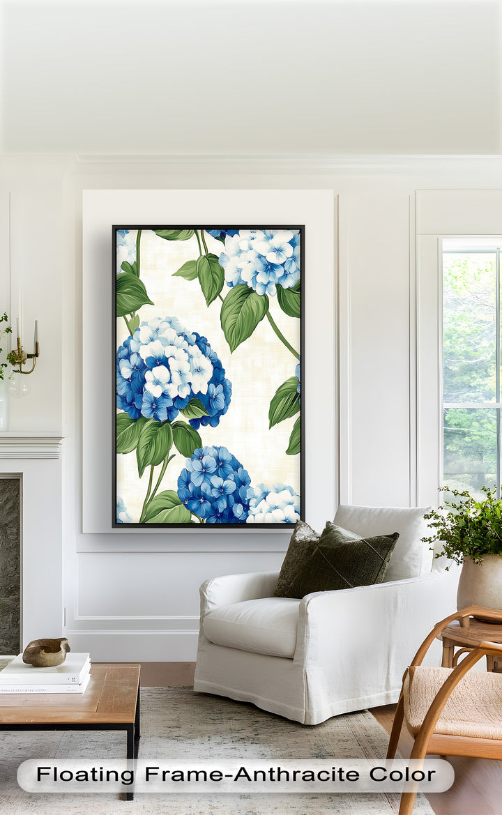 Blue and White Blooming - Flower Oil Painting