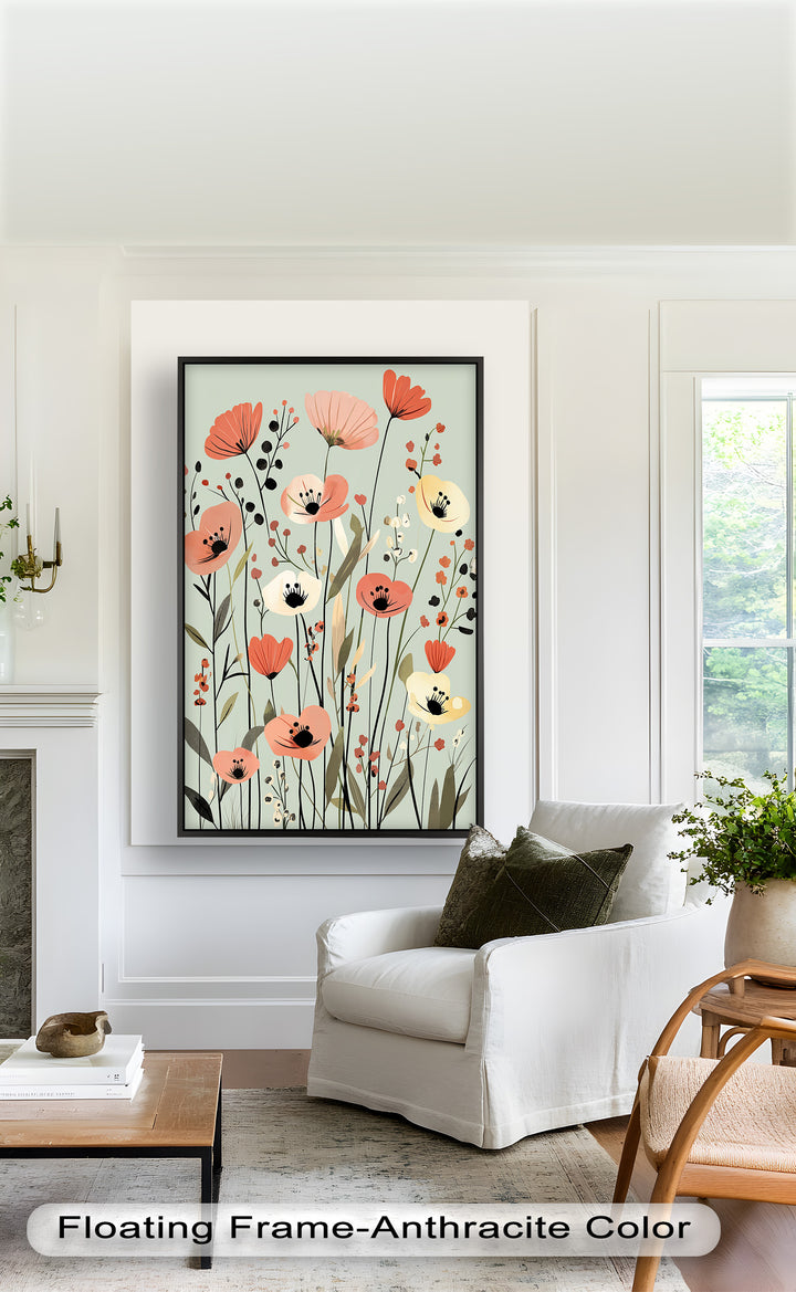 Wild Meadow Whispers – Boho Blumen Ölgemälde