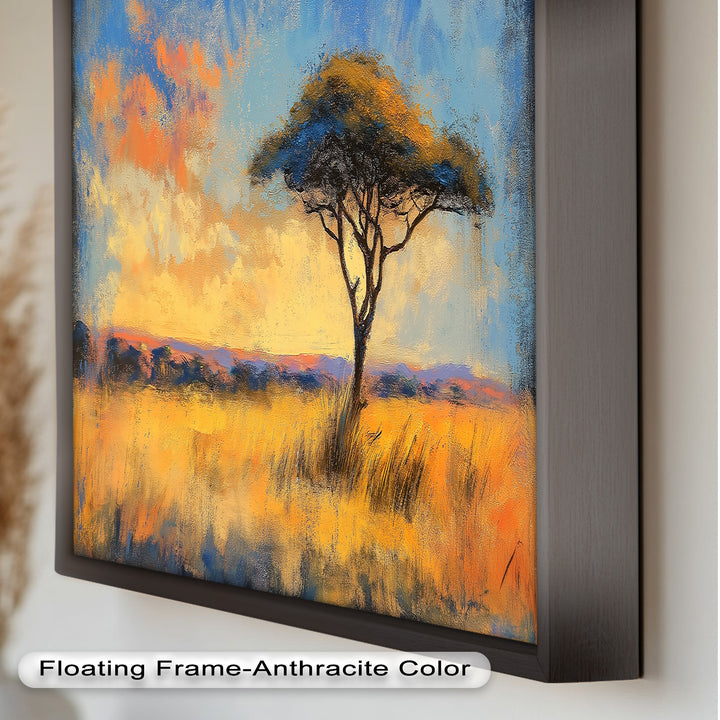 African Savannah Tree Wall Art – Landscape Oil Painting