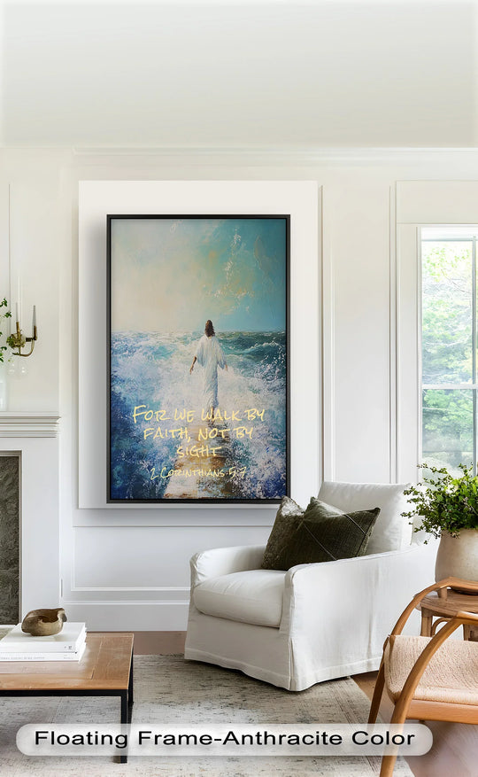 Walking by Faith – Inspirational Christian Wall Art for Home Decor
