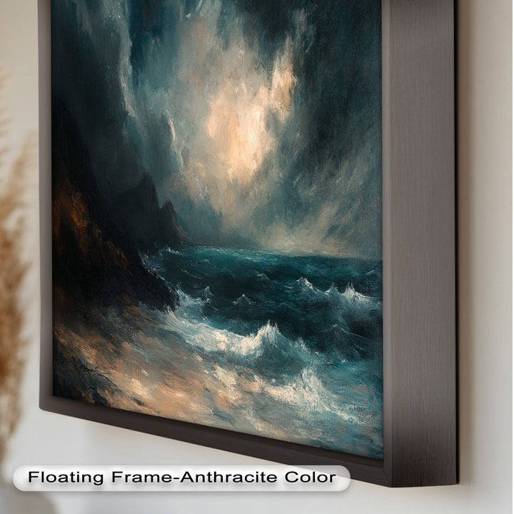 Ocean Wall Art - Stormy Coastline Seascape Oil Painting