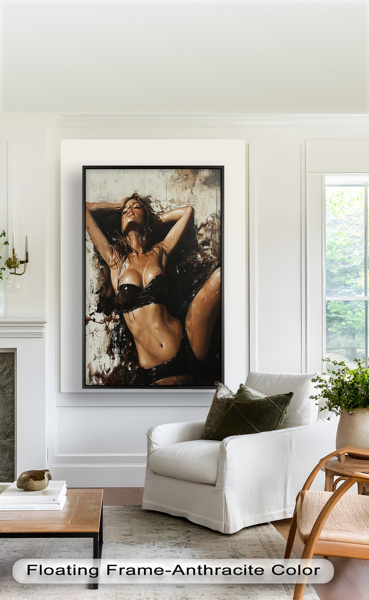 Sun-Drenched Muse - Female Portrait in Abstract Oil Painting