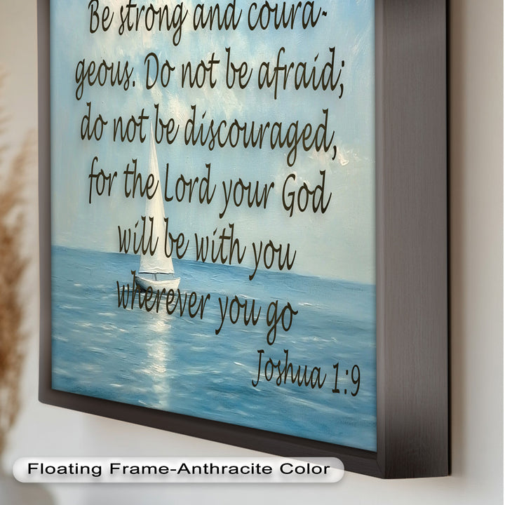 Joshua 1:9 – Courage and Strength Bible Verse Oil Painting