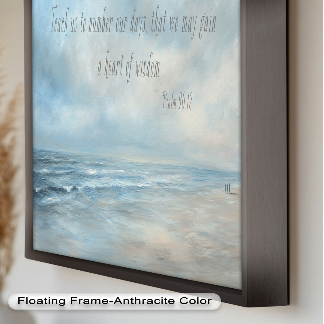 Psalm 90:12 – Heart of Wisdom Bible Verse Oil Painting