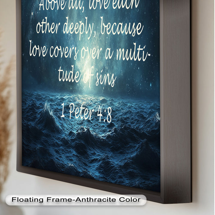 1 Peter 4:8 – Love and Forgiveness Bible Verse Oil Painting