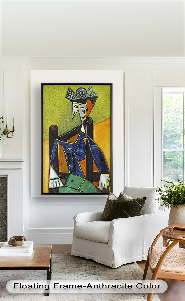 Woman in a Spiral Hat – Picasso-Style Cubist Oil Painting