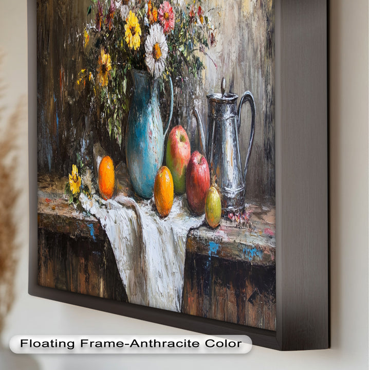 Vintage Floral & Fruit  – Still Life Art Oil Painting