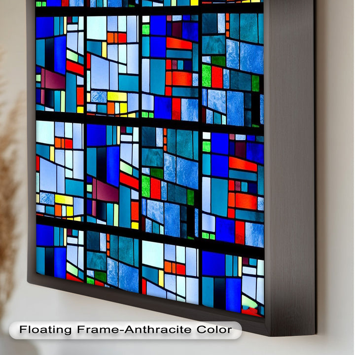 Moderne geometrische Wandkunst – gerahmtes Ölgemälde