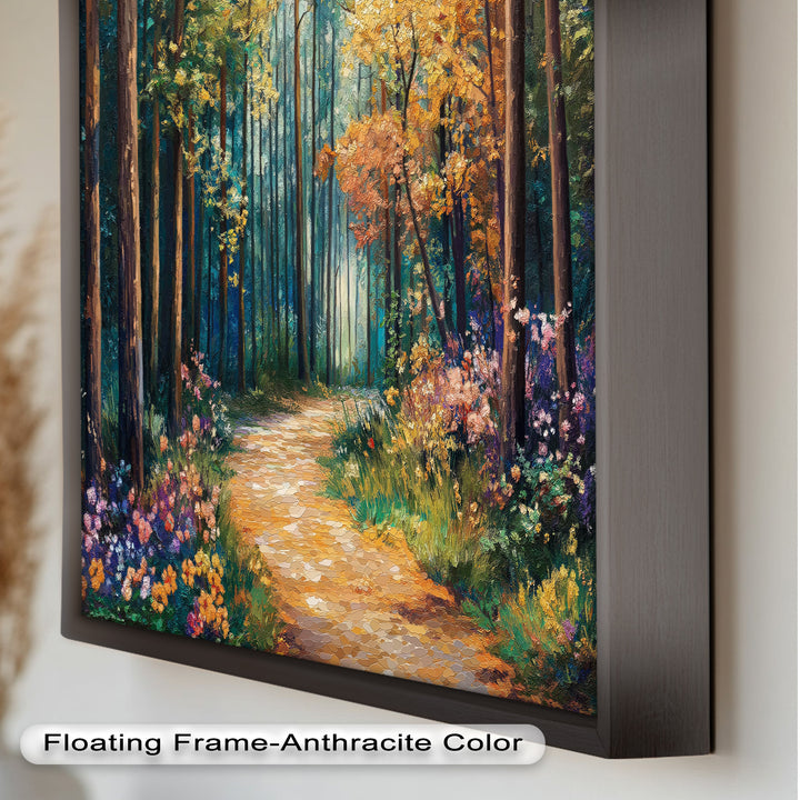 Colored Autumn Forest – Vibrant Oil Painting