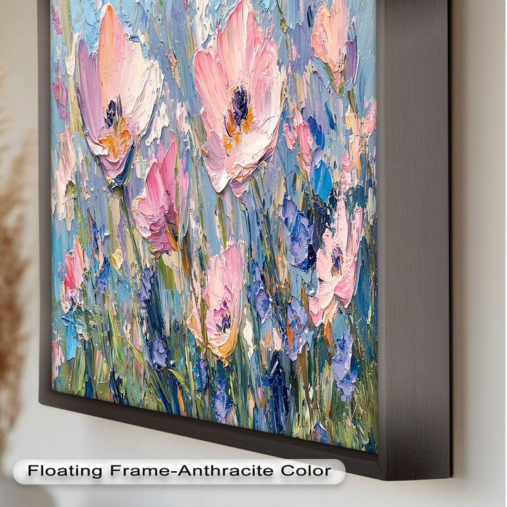 Pink and Violet Wildflower Bloom - Flower Oil Painting