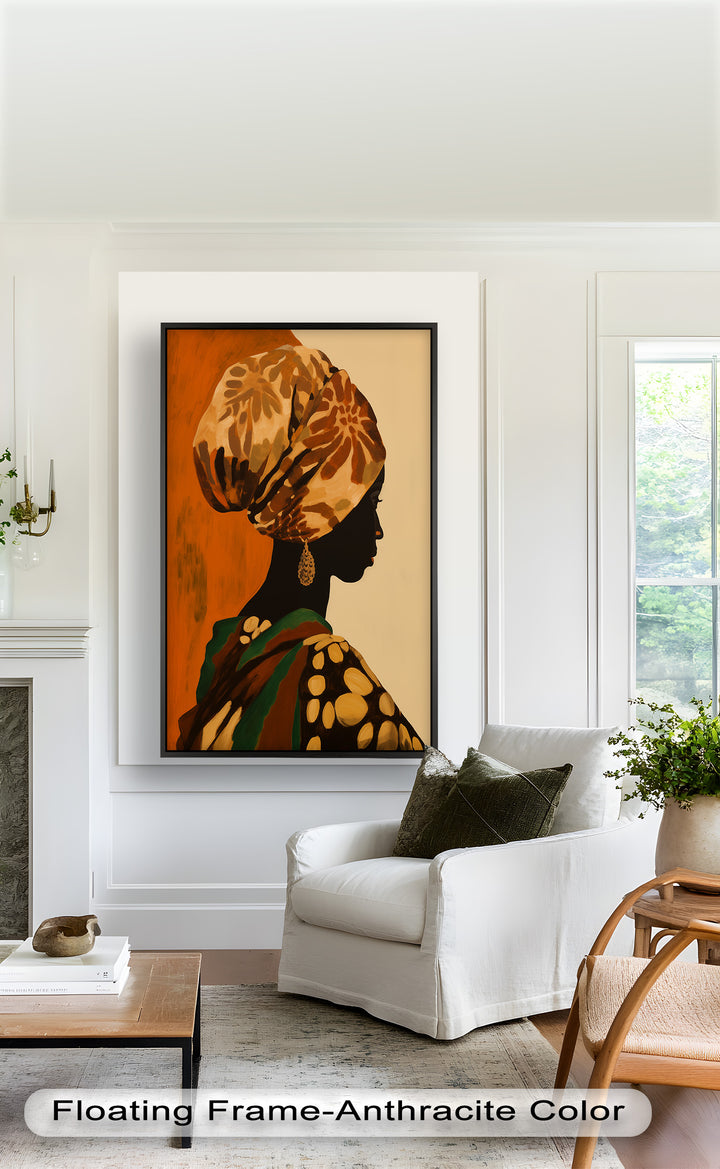 Afrikanische Frauenporträtkunst – Gerahmtes Ölgemälde
