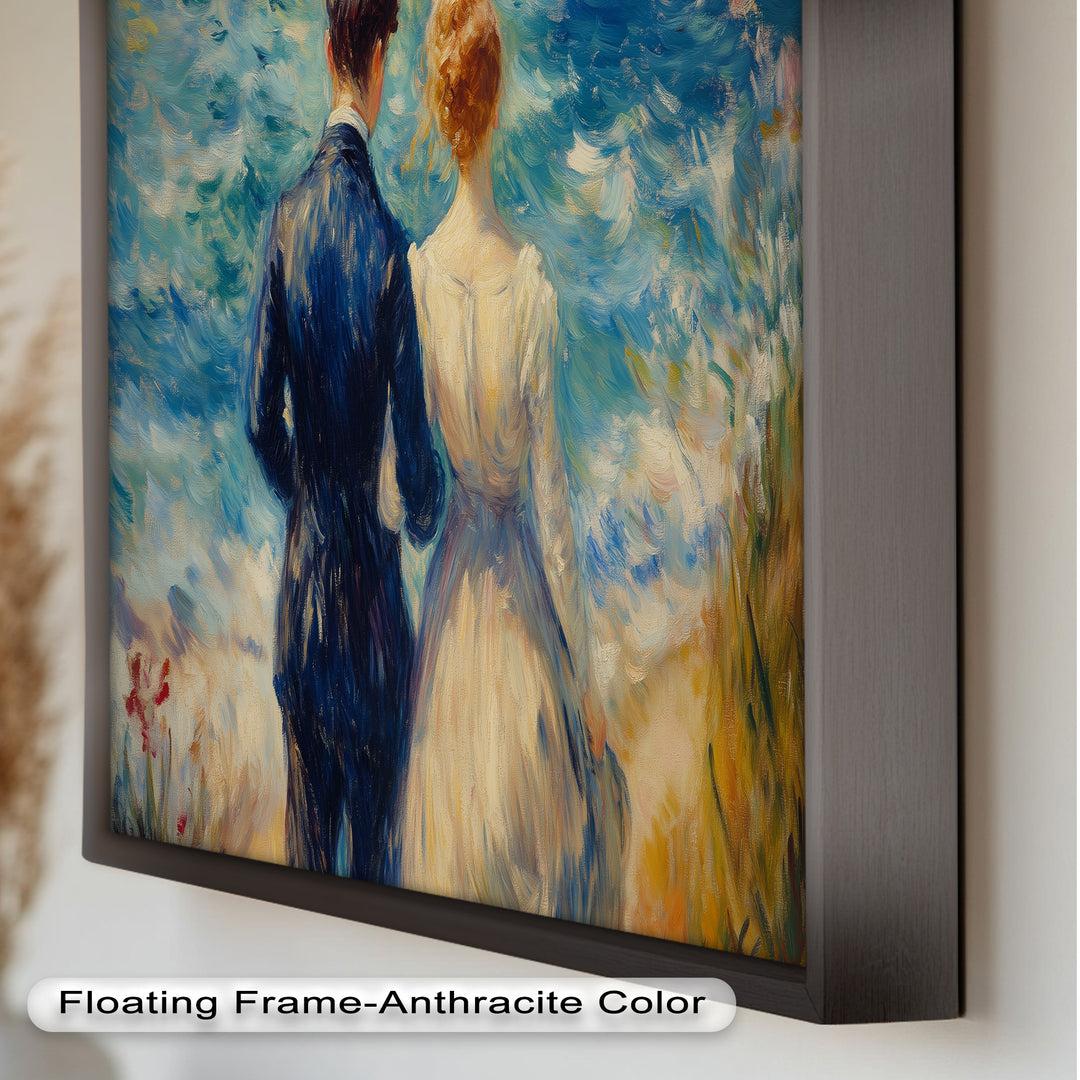 Lovers by the Sea – Romantic Impressionist Oil Painting