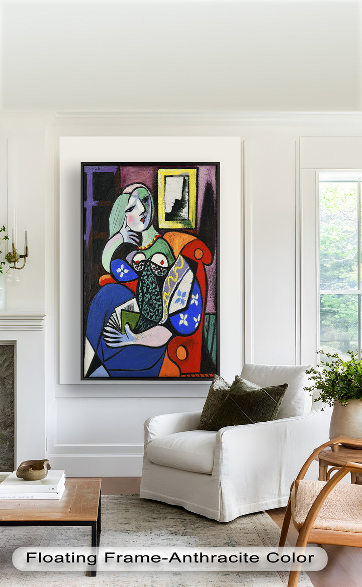 Woman with a Book – Cubist Interior Portrait Picasso Oil Painting