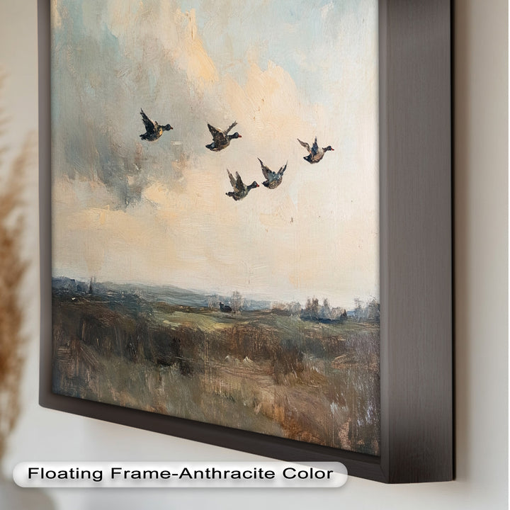 Flight Over the Marshlands – Ducks in Motion Oil Painting