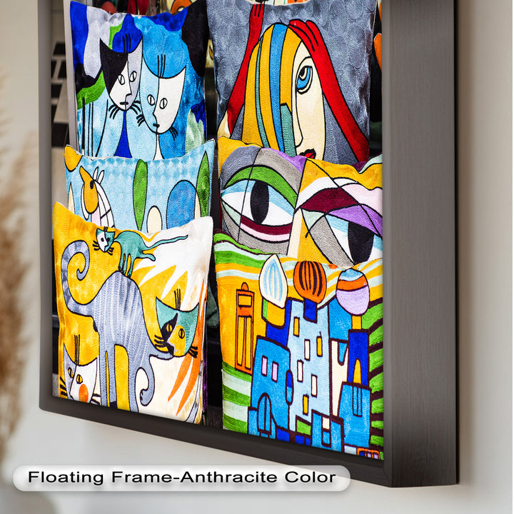 Colorful Cubist Cat & Face Pillows – Picasso Oil Painting
