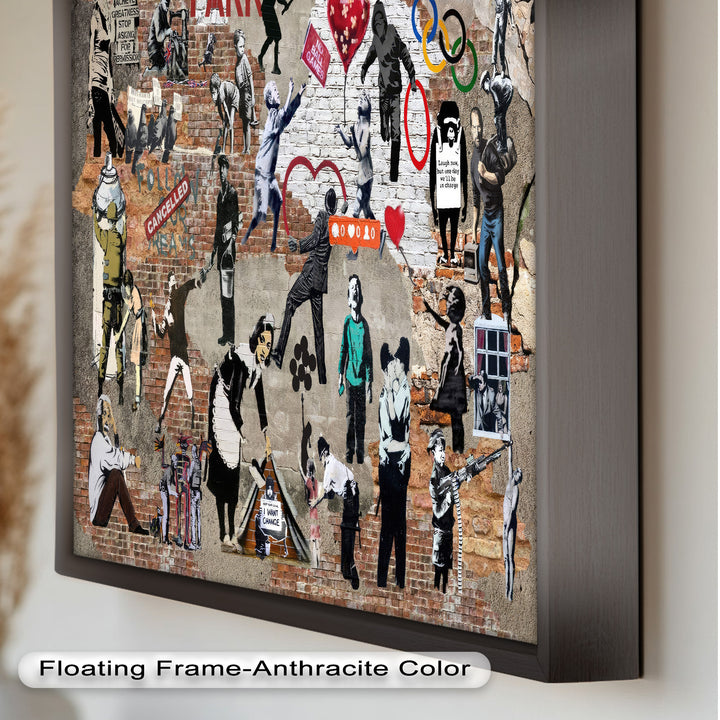 Voices on the Wall – Iconic Banksy Collage Oil Painting