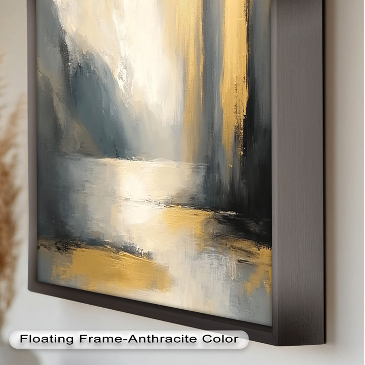 Serene Waterfall Abstract – Neutral Modern Oil Painting
