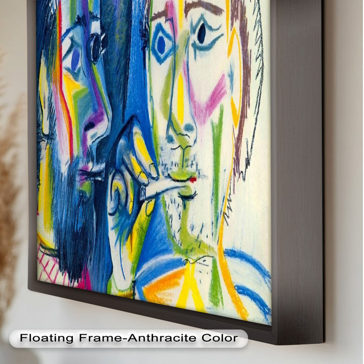 Two Men Smoking by Pablo Picasso – Expressionist Oil Painting