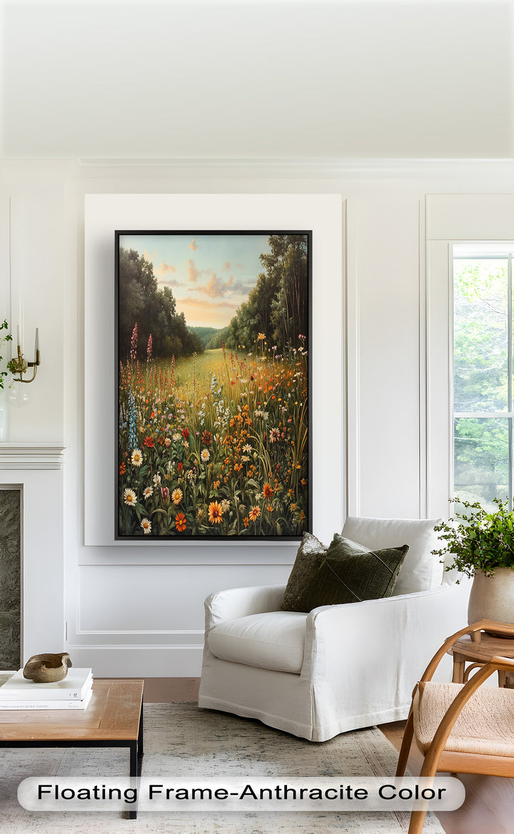 Whispers of Meadow Bloom – Colorful Wildflower Field Oil Painting