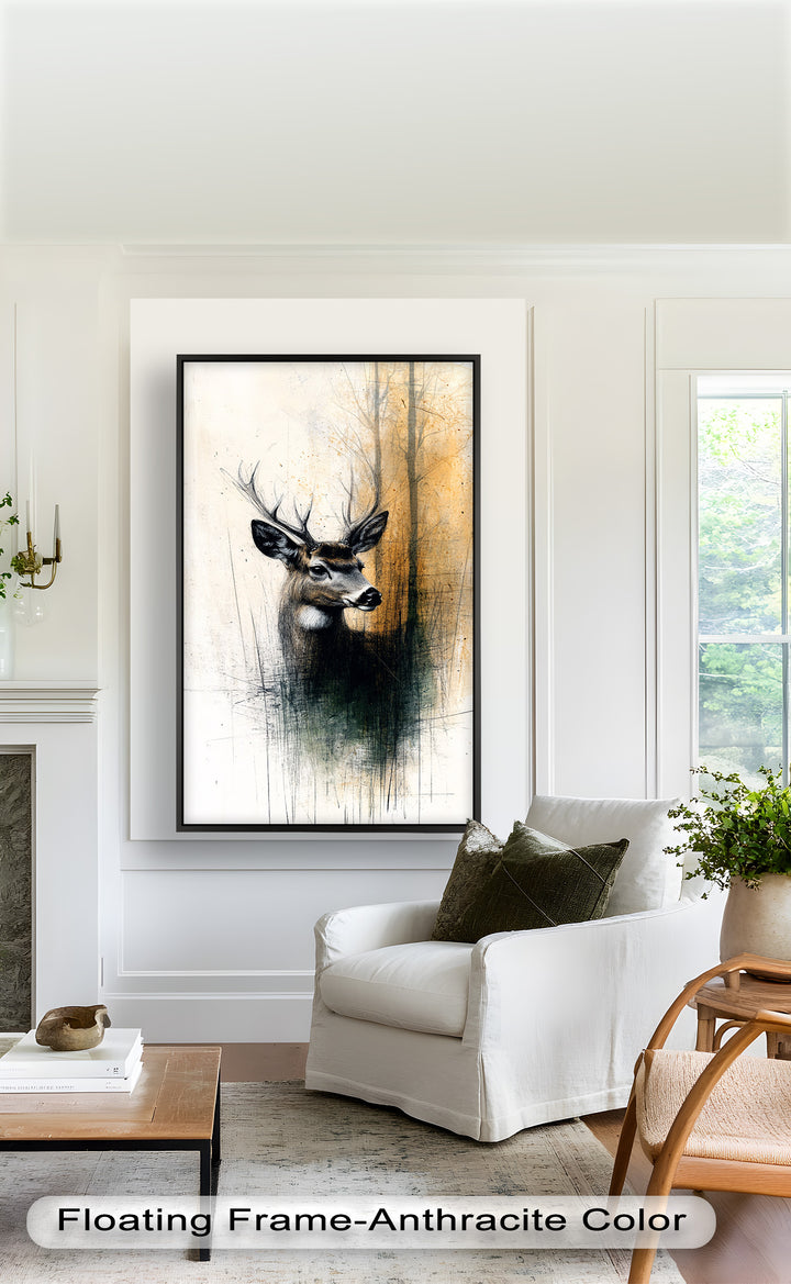 Majestic Deer Portrait - Animal Oil Painting