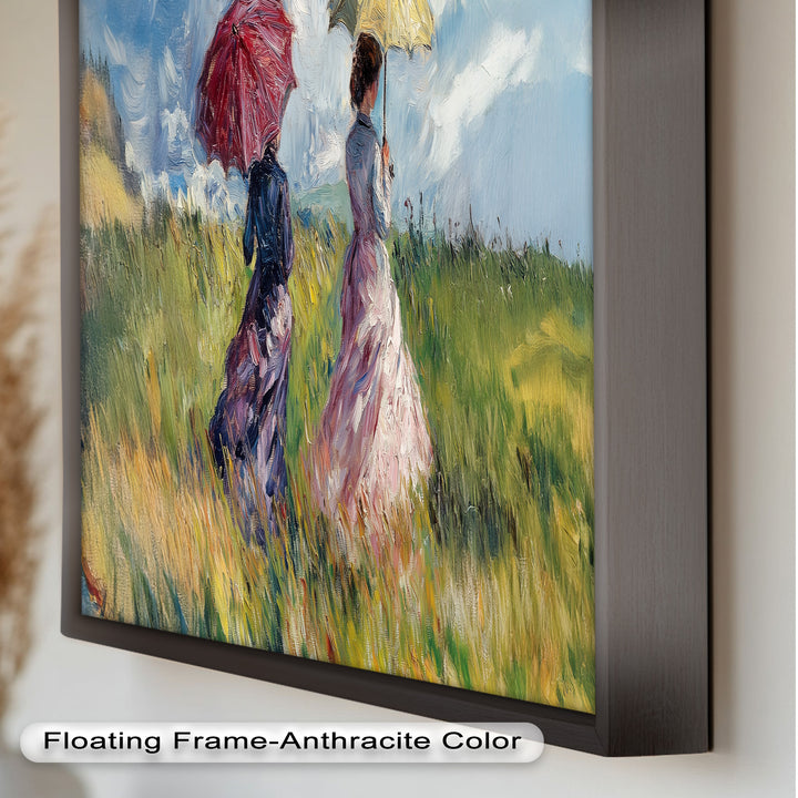Ladies with Parasols in a Sunlit Meadow – Impressionist Oil Painting