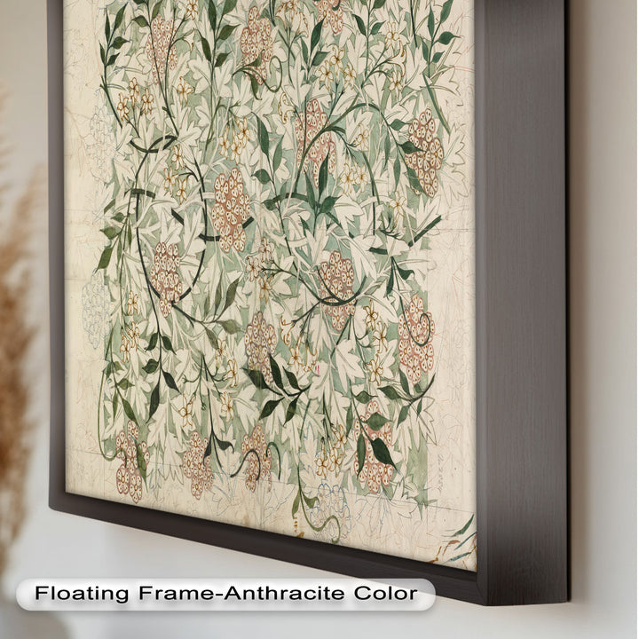 Jasmine Pattern by William Morris – Framed Botanical Oil Painting