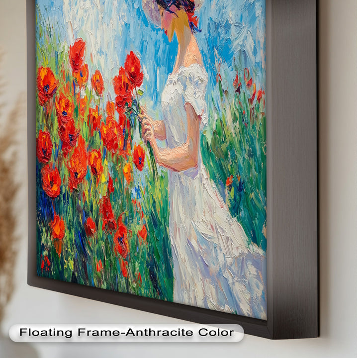 Lady Among Poppies – Impressionist Garden Stroll Oil Painting