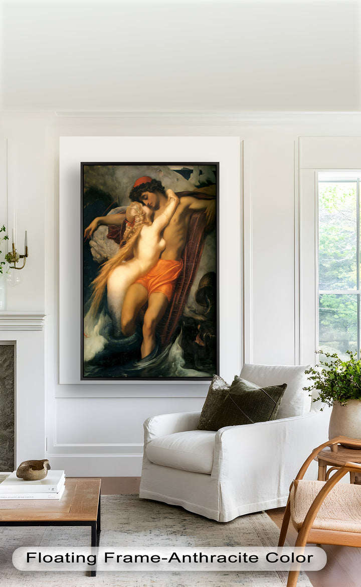 The Embrace of the Sea – Romantic Mythological Nude Oil Painting