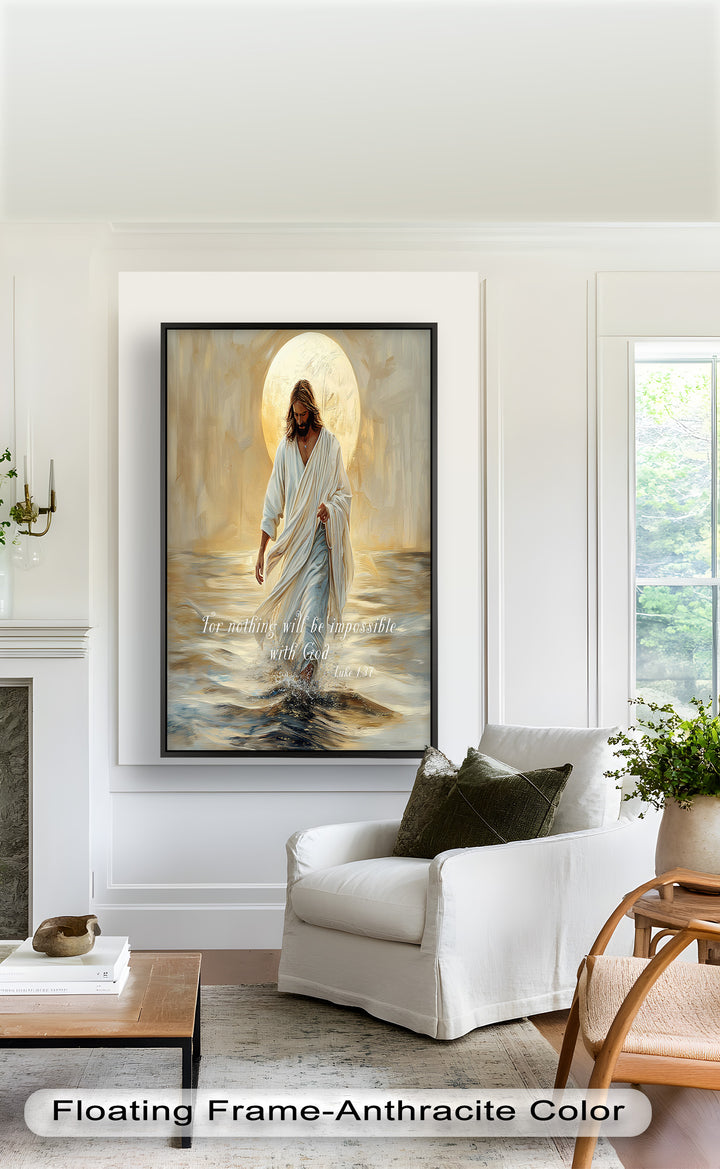 Luke 1:37 – Nothing Is Impossible Bible Verse Oil Painting