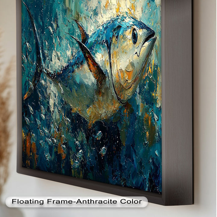 Bluefin Tuna in Ocean Current – Animal Oil Painting