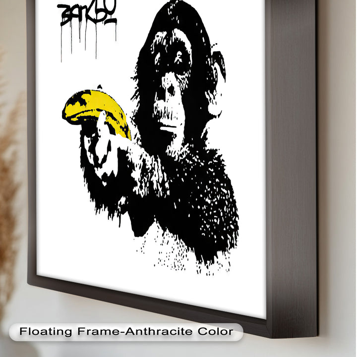 Monkey with Banana Gun – Satirical Banksy Oil Painting