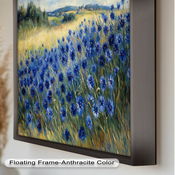 Golden Fields and Blue Cornflowers – Impressionist Meadow Scene Oil Painting