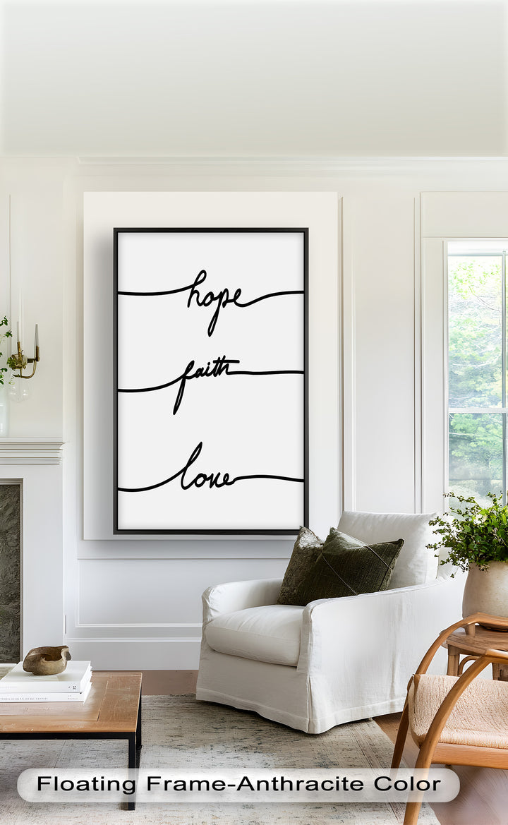 Hoffnung Glaube Liebe – Minimalistisches christliches Ölgemälde