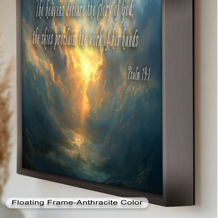 Psalm 19:1 – The Heavens Declare Bible Verse Oil Painting