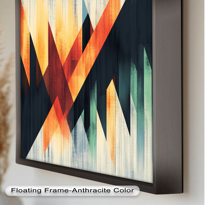 Modern Angular Lines – Bold Geometric Oil Painting