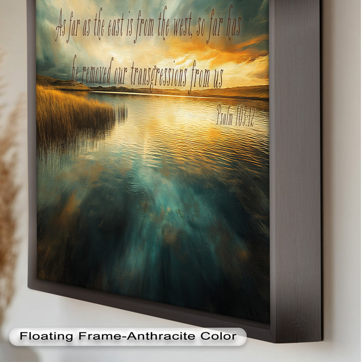 Psalm 103:12 – Divine Forgiveness Bible Verse Oil Painting