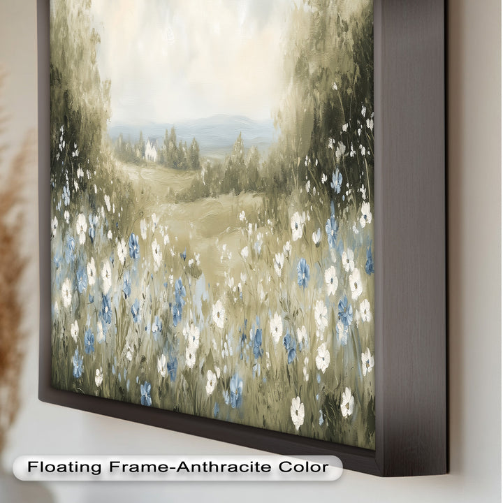 Wildflower Field Wall Art – Landscape Oil Painting