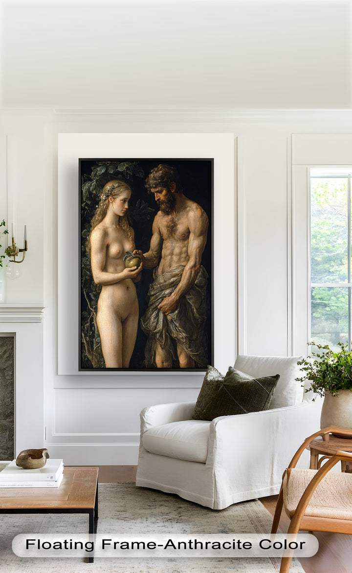 First Temptation – Adam and Eve Renaissance Oil Painting