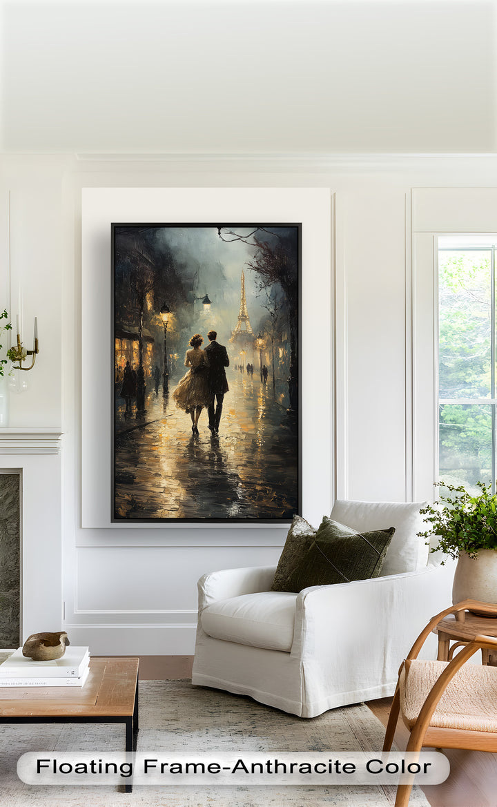 Romantic Couple in Evening Light - Love Oil Painting